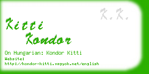 kitti kondor business card